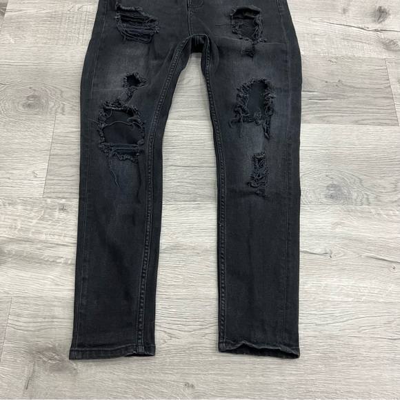 ZARA Black Distressed Denim Jeans - Picture 3 of 7